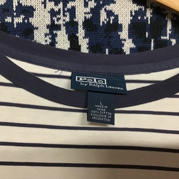 Euc Polo striped tee shirt sz L - Picture 5 of 5